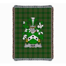 ScotsTee Shop Irish Ker Clan Coat of Arms Irish Tartan Woven Blanket
