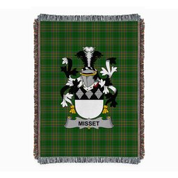 ScotsTee Shop Irish Misset Clan Coat of Arms Irish Tartan Woven Blanket