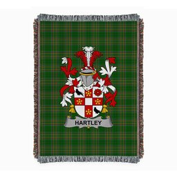 ScotsTee Shop Irish Hartley or O'Hartley Clan Coat of Arms Irish Tartan Woven Blanket