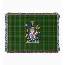 ScotsTee Shop Irish Hoolihan or O'Holohan Clan Coat of Arms Irish Tartan Woven Blanket