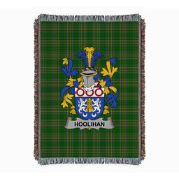 ScotsTee Shop Irish Hoolihan or O'Holohan Clan Coat of Arms Irish Tartan Woven Blanket