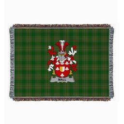 ScotsTee Shop Irish Mall Clan Coat of Arms Irish Tartan Woven Blanket