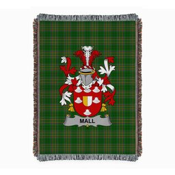 ScotsTee Shop Irish Mall Clan Coat of Arms Irish Tartan Woven Blanket