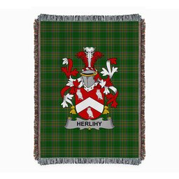 ScotsTee Shop Irish Herlihy or O'Herlihy Clan Coat of Arms Irish Tartan Woven Blanket