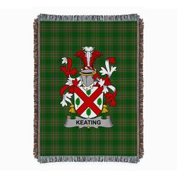 ScotsTee Shop Irish Keating or O'Keaty Clan Coat of Arms Irish Tartan Woven Blanket