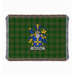 ScotsTee Shop Irish Moleyns Clan Coat of Arms Irish Tartan Woven Blanket