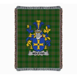 ScotsTee Shop Irish Moleyns Clan Coat of Arms Irish Tartan Woven Blanket