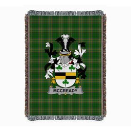 ScotsTee Shop Irish McCready or McCreadie Clan Coat of Arms Irish Tartan Woven Blanket