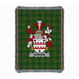 ScotsTee Shop Irish Kinnane or O'Kinane Clan Coat of Arms Irish Tartan Woven Blanket
