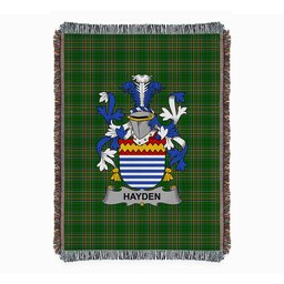 ScotsTee Shop Irish Hayden or O'Hayden Clan Coat of Arms Irish Tartan Woven Blanket