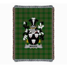ScotsTee Shop Irish Magee or McGee Clan Coat of Arms Irish Tartan Woven Blanket