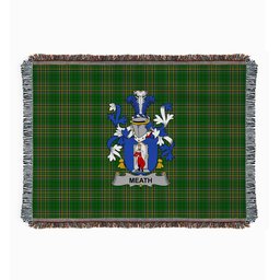 ScotsTee Shop Irish Meath Clan Coat of Arms Irish Tartan Woven Blanket