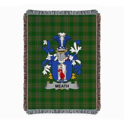 ScotsTee Shop Irish Meath Clan Coat of Arms Irish Tartan Woven Blanket
