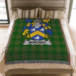 ScotsTee Shop Irish Moroney or O'Moroney Clan Coat of Arms Irish Tartan Woven Blanket