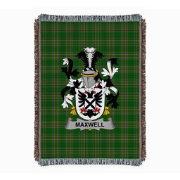 ScotsTee Shop Irish Maxwell Clan Coat of Arms Irish Tartan Woven Blanket