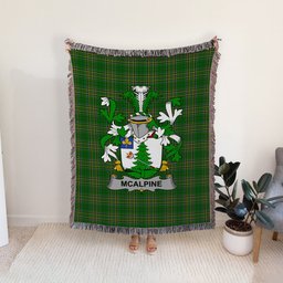 ScotsTee Shop Irish McAlpine or MacAlpin Clan Coat of Arms Irish Tartan Woven Blanket