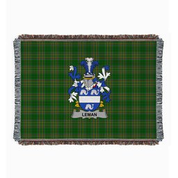 ScotsTee Shop Irish Leman or Lemon Clan Coat of Arms Irish Tartan Woven Blanket