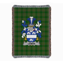 ScotsTee Shop Irish Leman or Lemon Clan Coat of Arms Irish Tartan Woven Blanket
