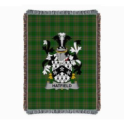 ScotsTee Shop Irish Hatfield Clan Coat of Arms Irish Tartan Woven Blanket