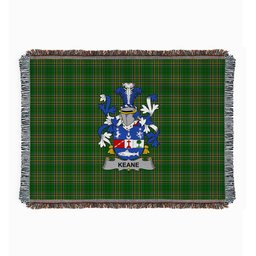 ScotsTee Shop Irish Keane or O'Cahan Clan Coat of Arms Irish Tartan Woven Blanket