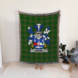 ScotsTee Shop Irish Keane or O'Cahan Clan Coat of Arms Irish Tartan Woven Blanket