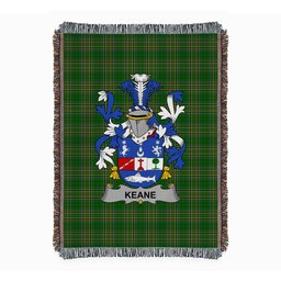 ScotsTee Shop Irish Keane or O'Cahan Clan Coat of Arms Irish Tartan Woven Blanket
