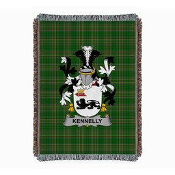 ScotsTee Shop Irish Kennelly or O'Kineally Clan Coat of Arms Irish Tartan Woven Blanket