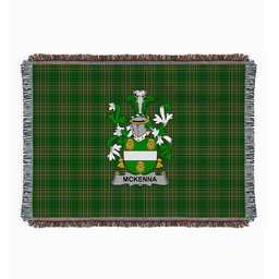 ScotsTee Shop Irish McKenna or Kennagh Clan Coat of Arms Irish Tartan Woven Blanket