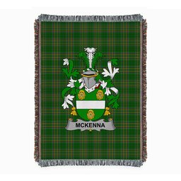 ScotsTee Shop Irish McKenna or Kennagh Clan Coat of Arms Irish Tartan Woven Blanket