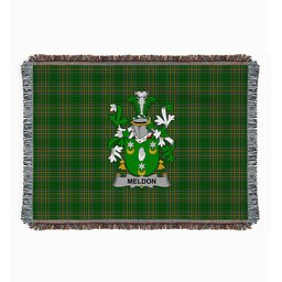 ScotsTee Shop Irish Meldon or Muldoon Clan Coat of Arms Irish Tartan Woven Blanket