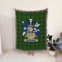 ScotsTee Shop Irish McVeagh or McFingah Clan Coat of Arms Irish Tartan Woven Blanket