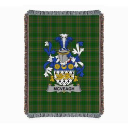 ScotsTee Shop Irish McVeagh or McFingah Clan Coat of Arms Irish Tartan Woven Blanket
