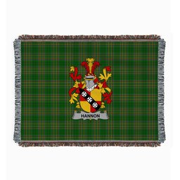 ScotsTee Shop Irish Hannon or O'Hannon Clan Coat of Arms Irish Tartan Woven Blanket