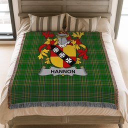 ScotsTee Shop Irish Hannon or O'Hannon Clan Coat of Arms Irish Tartan Woven Blanket
