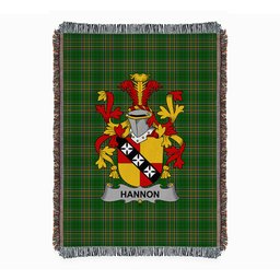 ScotsTee Shop Irish Hannon or O'Hannon Clan Coat of Arms Irish Tartan Woven Blanket