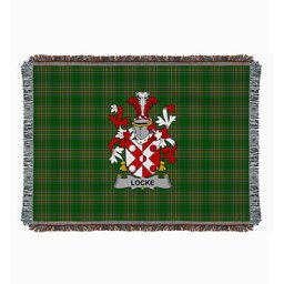 ScotsTee Shop Irish Locke Clan Coat of Arms Irish Tartan Woven Blanket