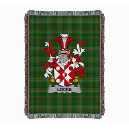 ScotsTee Shop Irish Locke Clan Coat of Arms Irish Tartan Woven Blanket