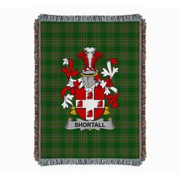 ScotsTee Shop Irish Shortall Clan Coat of Arms Irish Tartan Woven Blanket