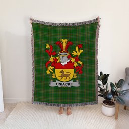 ScotsTee Shop Irish Uniacke Clan Coat of Arms Irish Tartan Woven Blanket