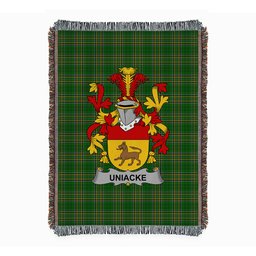 ScotsTee Shop Irish Uniacke Clan Coat of Arms Irish Tartan Woven Blanket