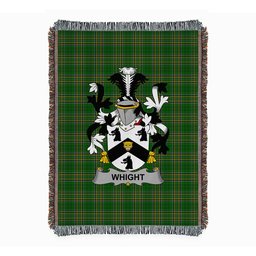 ScotsTee Shop Irish Whight Clan Coat of Arms Irish Tartan Woven Blanket