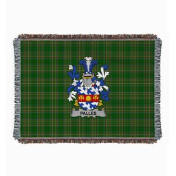 ScotsTee Shop Irish Palles Clan Coat of Arms Irish Tartan Woven Blanket