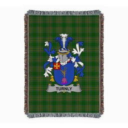 ScotsTee Shop Irish Turnly or Turnley Clan Coat of Arms Irish Tartan Woven Blanket