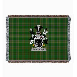 ScotsTee Shop Irish Murtaugh Clan Coat of Arms Irish Tartan Woven Blanket