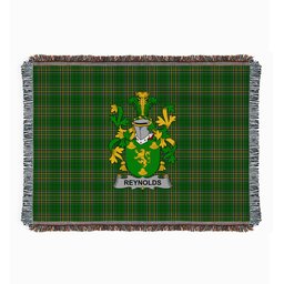 ScotsTee Shop Irish Reynolds or McRannell Clan Coat of Arms Irish Tartan Woven Blanket