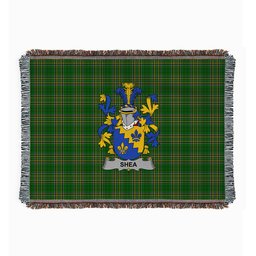 ScotsTee Shop Irish Shea or O'Shee Clan Coat of Arms Irish Tartan Woven Blanket