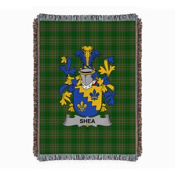 ScotsTee Shop Irish Shea or O'Shee Clan Coat of Arms Irish Tartan Woven Blanket