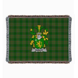 ScotsTee Shop Irish Paisley Clan Coat of Arms Irish Tartan Woven Blanket