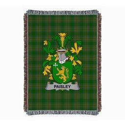 ScotsTee Shop Irish Paisley Clan Coat of Arms Irish Tartan Woven Blanket