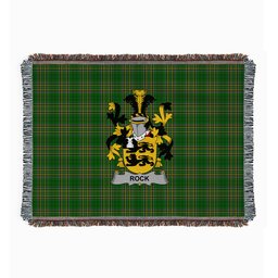 ScotsTee Shop Irish Rock Clan Coat of Arms Irish Tartan Woven Blanket